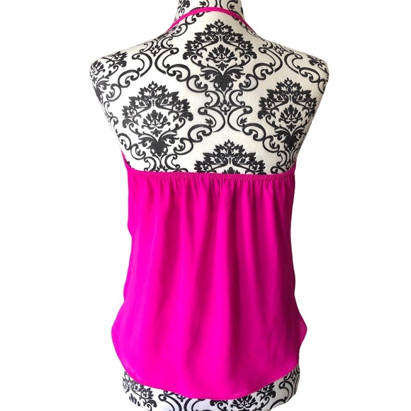 OLIVACEOUS Hot Pink Halter V-neck Blouse - Picture 9 of 13